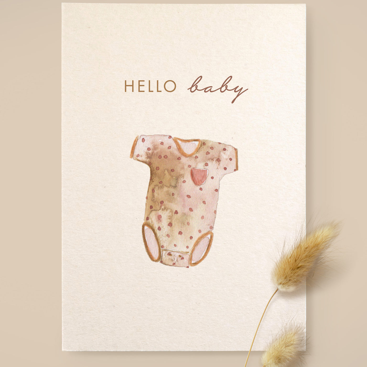 Postkarte Strampler "Hello Baby"